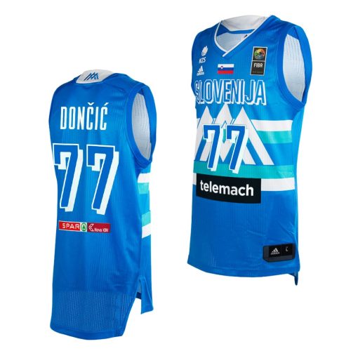 Slovenia Luka Doncic Blue 2021 First Olympics Berth Jersey